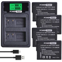 powertrust dmw blc12 dmw blc12e battery lcd usb dual charger for panasonic lumix dmc fz200fz300fz1000fz2500g5g6g7gx8