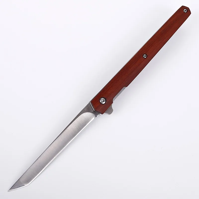 

Folding Magic Pen Knife Blade M39 Steel Blade Ebony Handle Outdoor Travel Carrying Mini Leather Case Tactical Knife