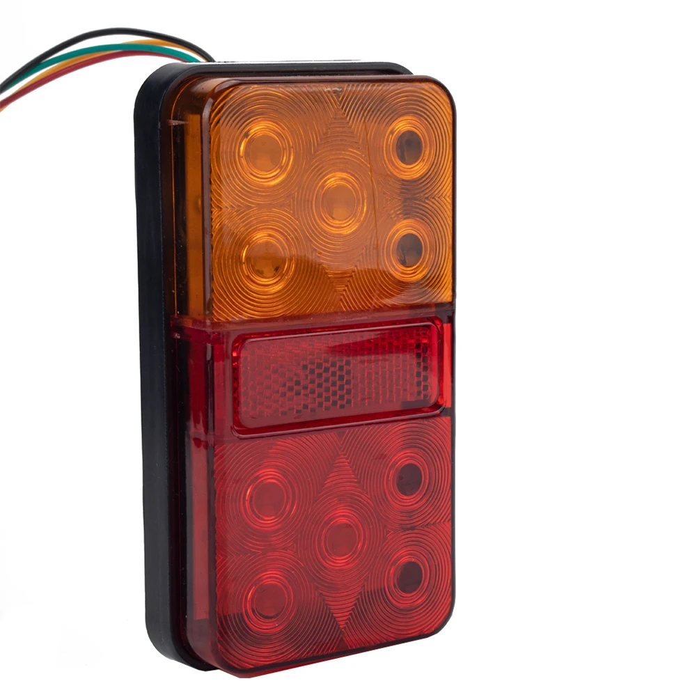 

1 Pair 10 LED Trailer Taillights with 5-Core Wire Rear License Plate Light Plug Waterproof Taillight Truck Light