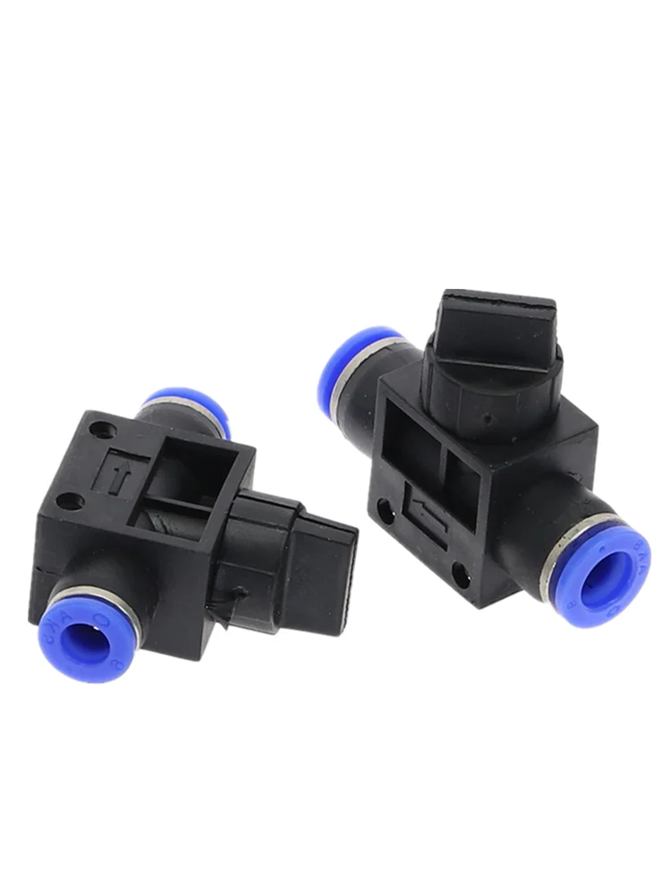 Color: HVFF-6 Fevas Air Pneumatic Hand Valve Fitting 10mm 8mm 6mm 12mm OD Hose Pipe Tube Push Into Connect T-Joint 2-Way Flow Limiting Speed Control 