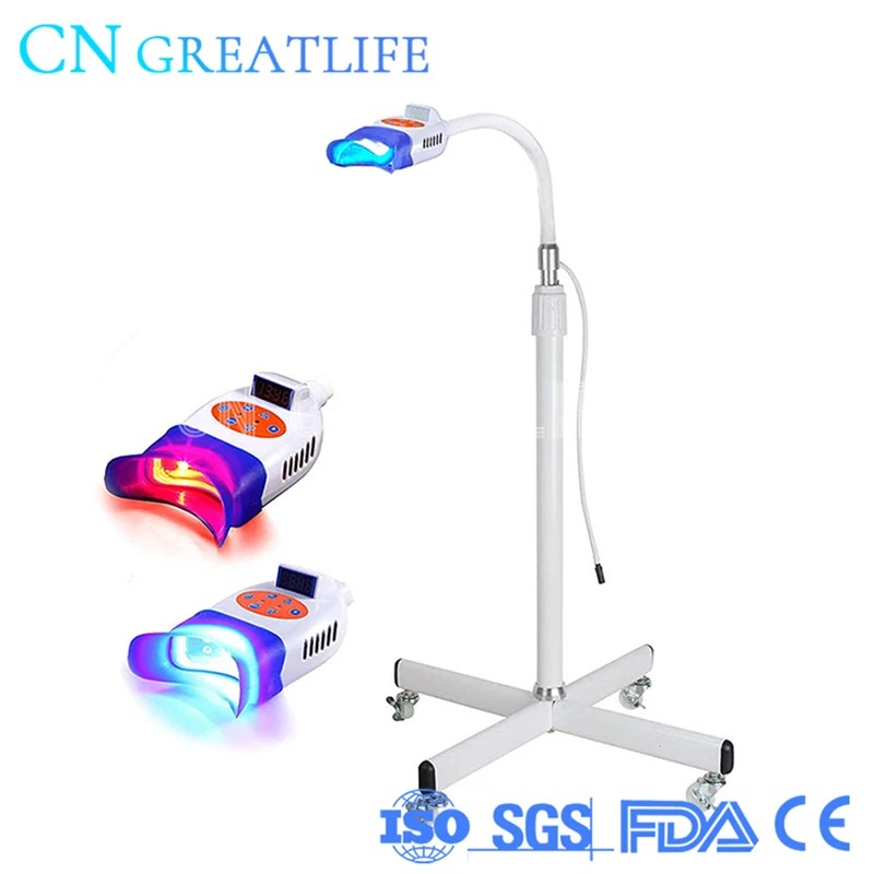 Мобильная лампа для отбеливания зубов красного и синего цвета светодиодная