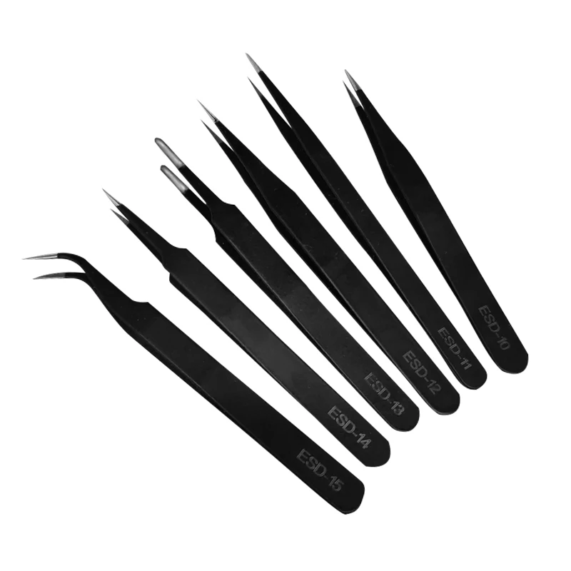 2/6 шт. антистатические пинцеты из нержавеющей стали | Инструменты