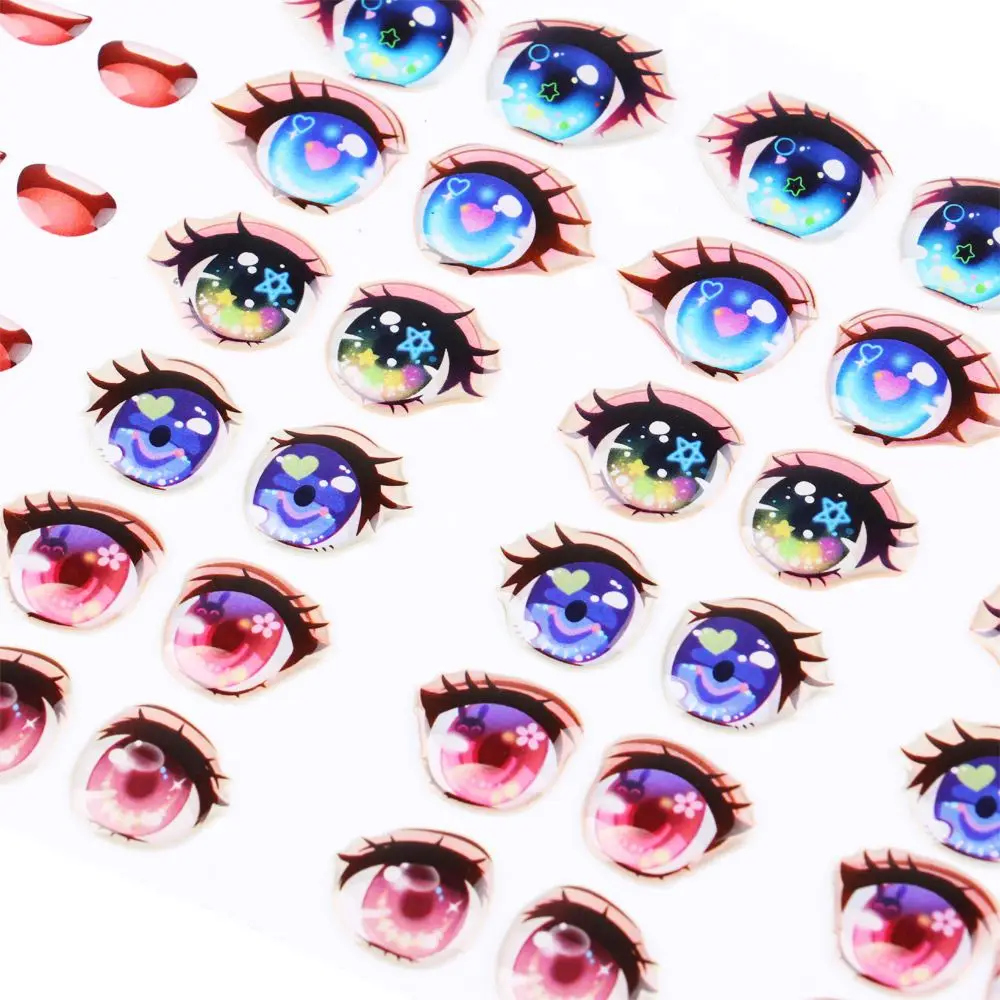 1 компл. Милые наклейки с мультяшными звездами и глазами радужные кристаллы