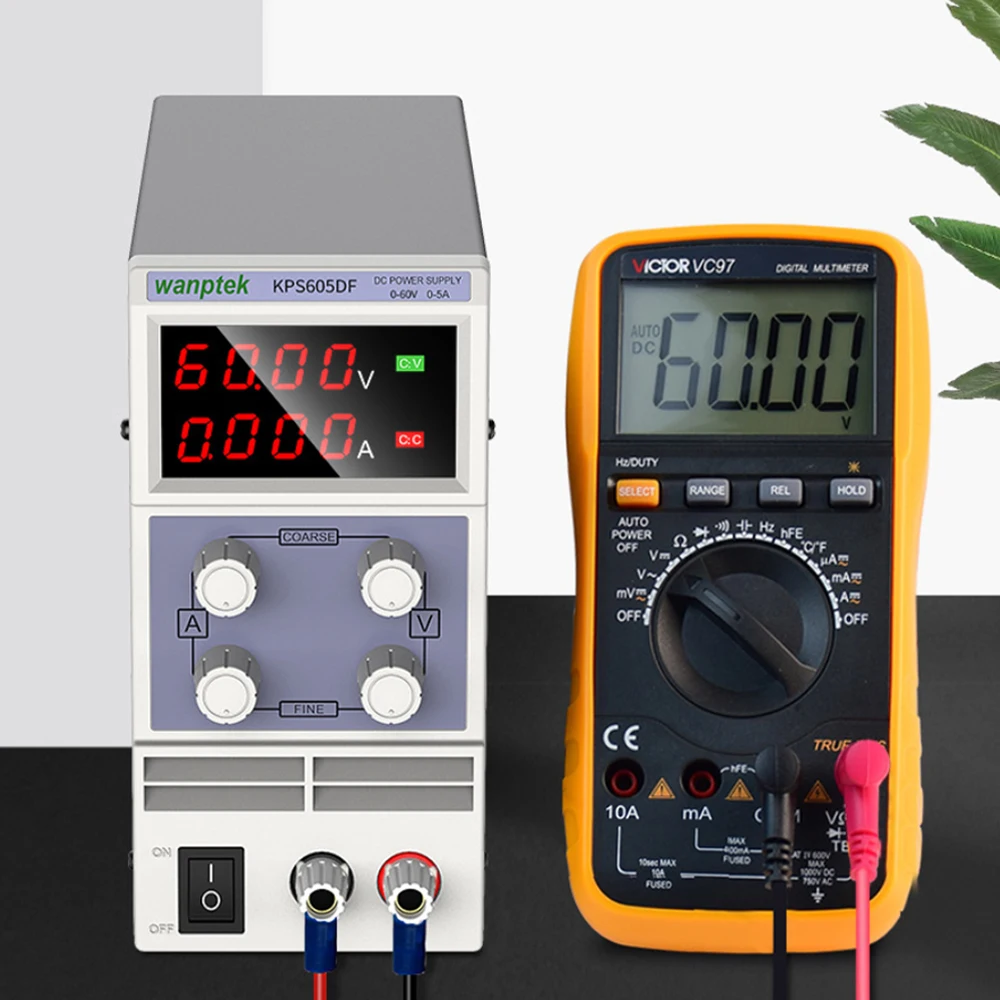 Лабораторный источник питания Wanptek KPS605DF, Регулируемый источник питания постоянного тока с 4 цифрами, 0-60 в/0-5 А, светодиодный дисплей