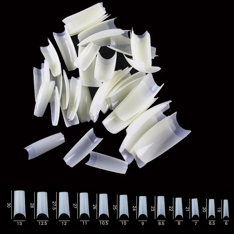 Наконечники для дизайна ногтей Ferramentas искусственные губки Naturel прозрачный