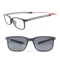 all season one sports optical frame with 5 clip on sunglasses lenses tr90 square eyeglasses with folding magnetic strap