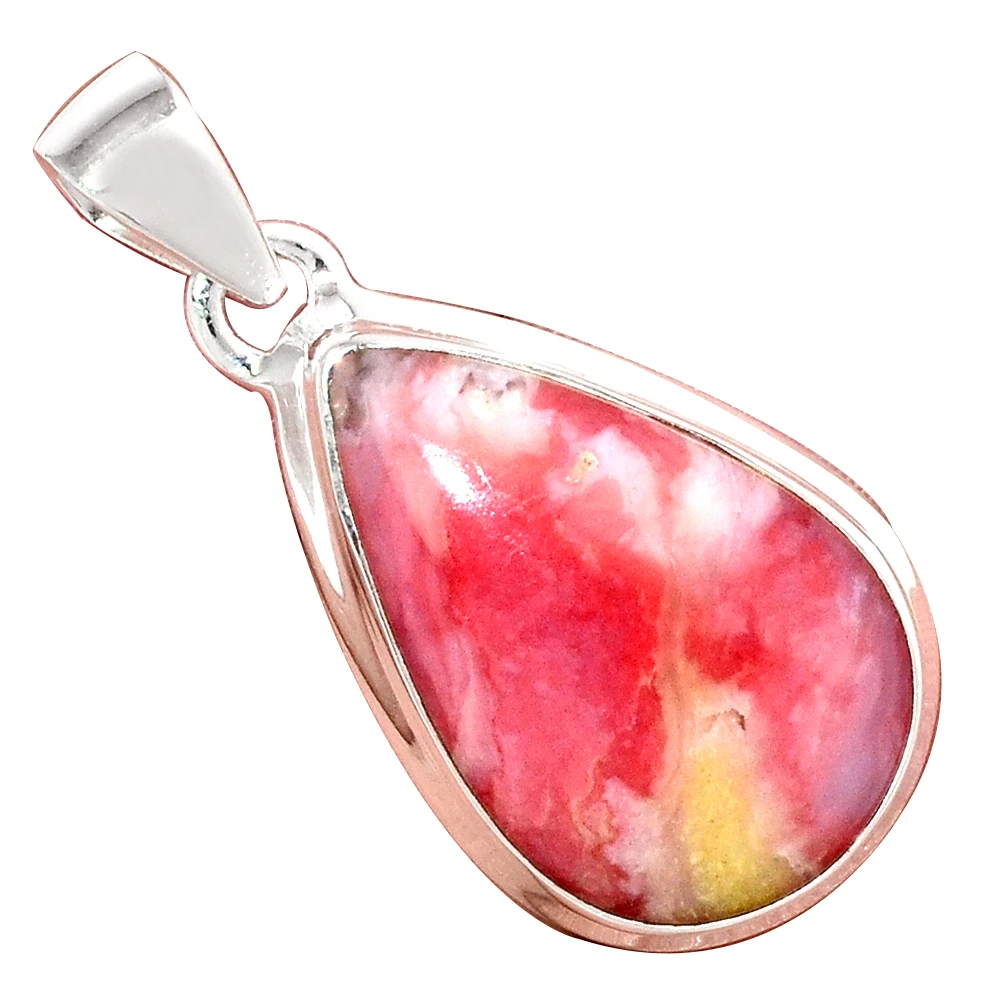Genuine PINK OPAL Pendant 925 Sterling Silver Total Length : 38 mm AP7049 | Украшения и аксессуары