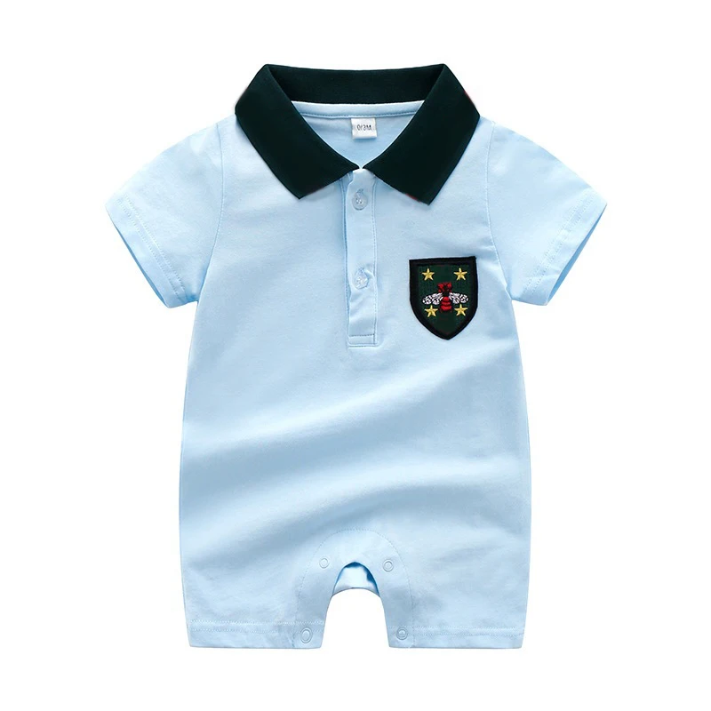 Летняя модная одежда для новорожденных мальчиков хлопковый комбинезон с