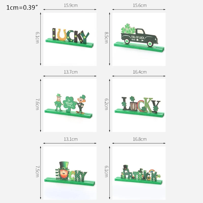 

Lucky Tabletop Letter Shamrock Wood Decoration DIY Crafts Irish Themed Ornament for Saint Patrick's Day Party Decor