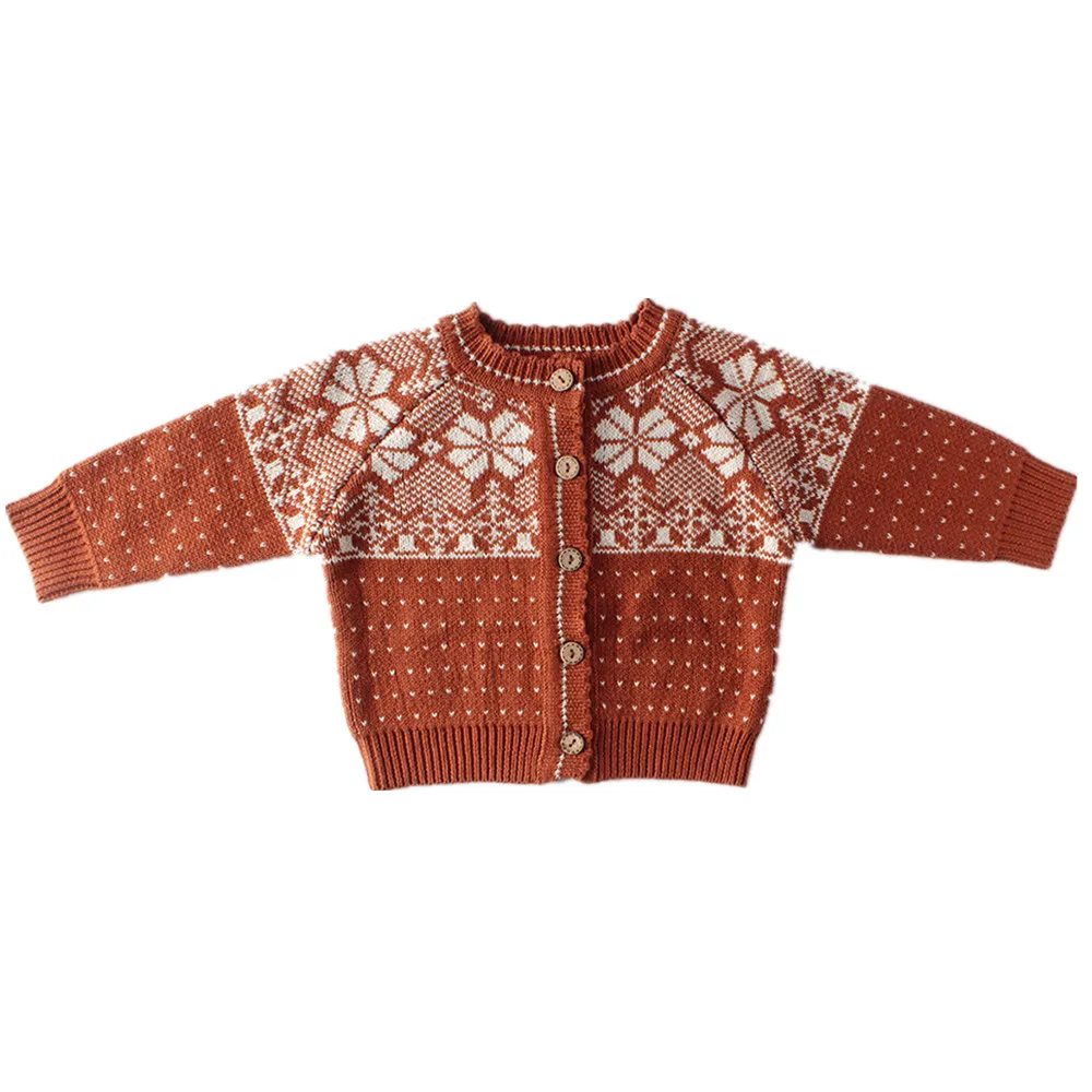 Плотное красное рождественское пальто с хлопком кардиган для маленьких девочек