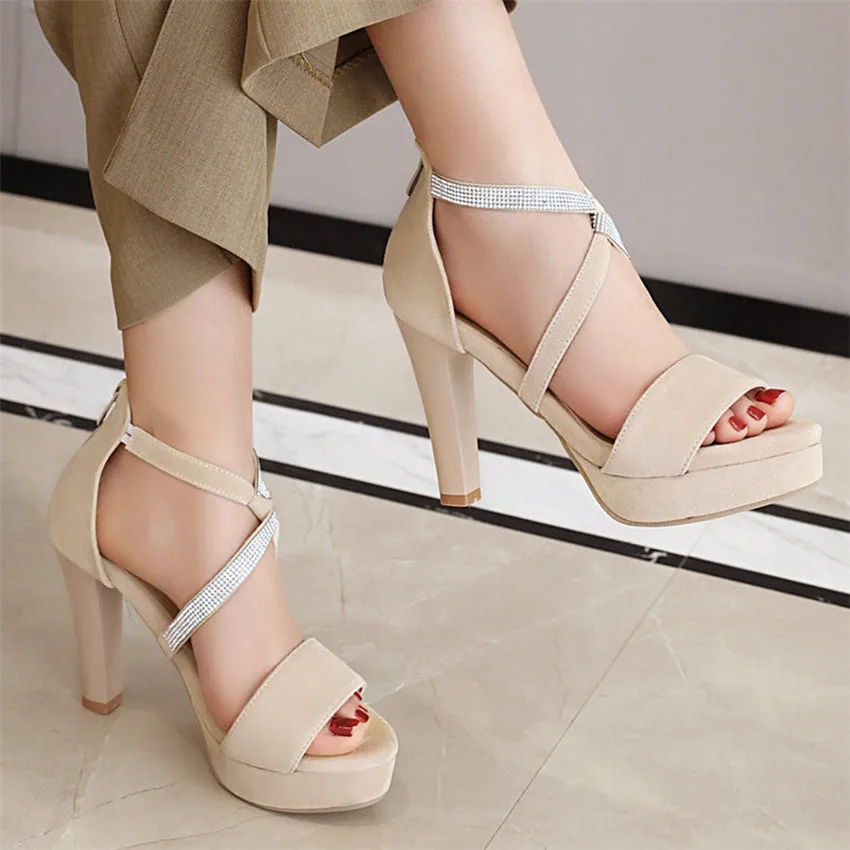

Platform Gladiator Sandals Women High Heels Pumps high heel Shoes Women's sandals waterproof sandals Small Big Size 32 - 43