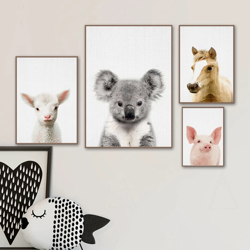 Панда Зебра утка свинья настенная Картина на холсте скандинавские постеры и