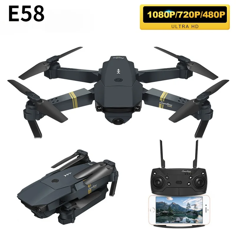 

E58 drone 4k profesional WIFI FPV With Wide Angle HD 1080P/720P/480P Camera Hight Hold Mode Foldable Arm RC Quadcopter RTF Dron
