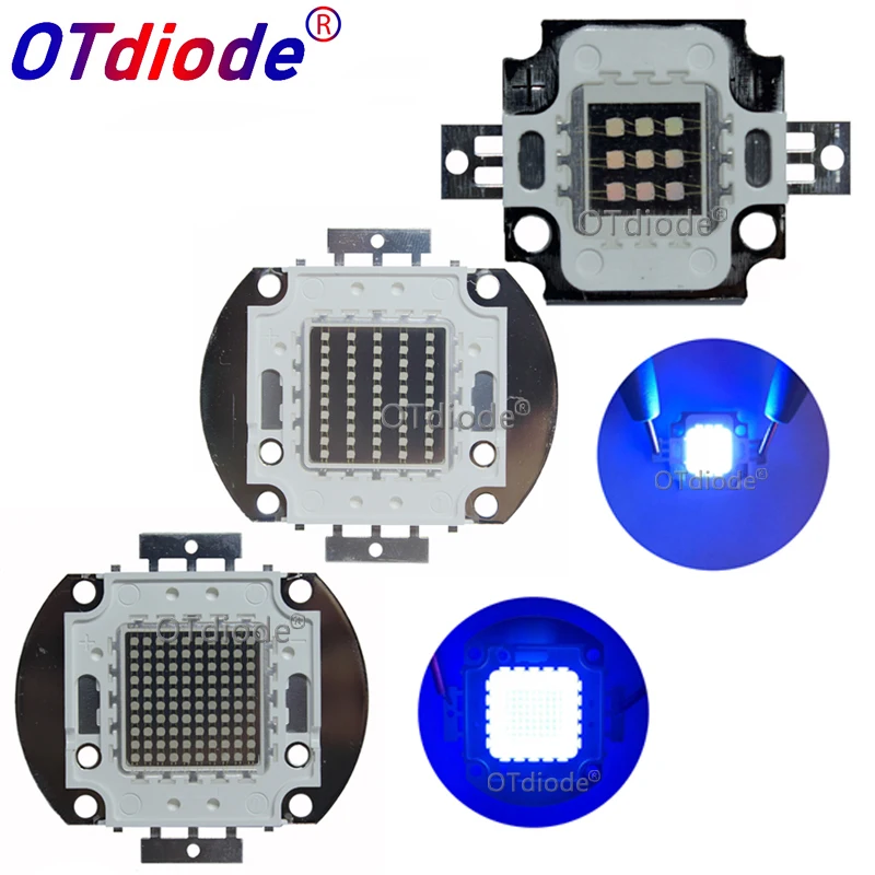 5PCS 10W 20W 30W 50W 100W High Power UV Purple LED Chips 365nm 370nm 395nm 400nm COB Ultraviolet Lights glue curing|Подвесные