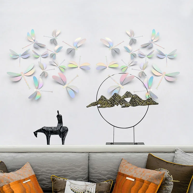 

12pcs/set 3D Dragonfly Wall Stickers For New Year Decor Home Living Room Decal Crafts Art Design Stickers Wallpaper 12cm - 8cm