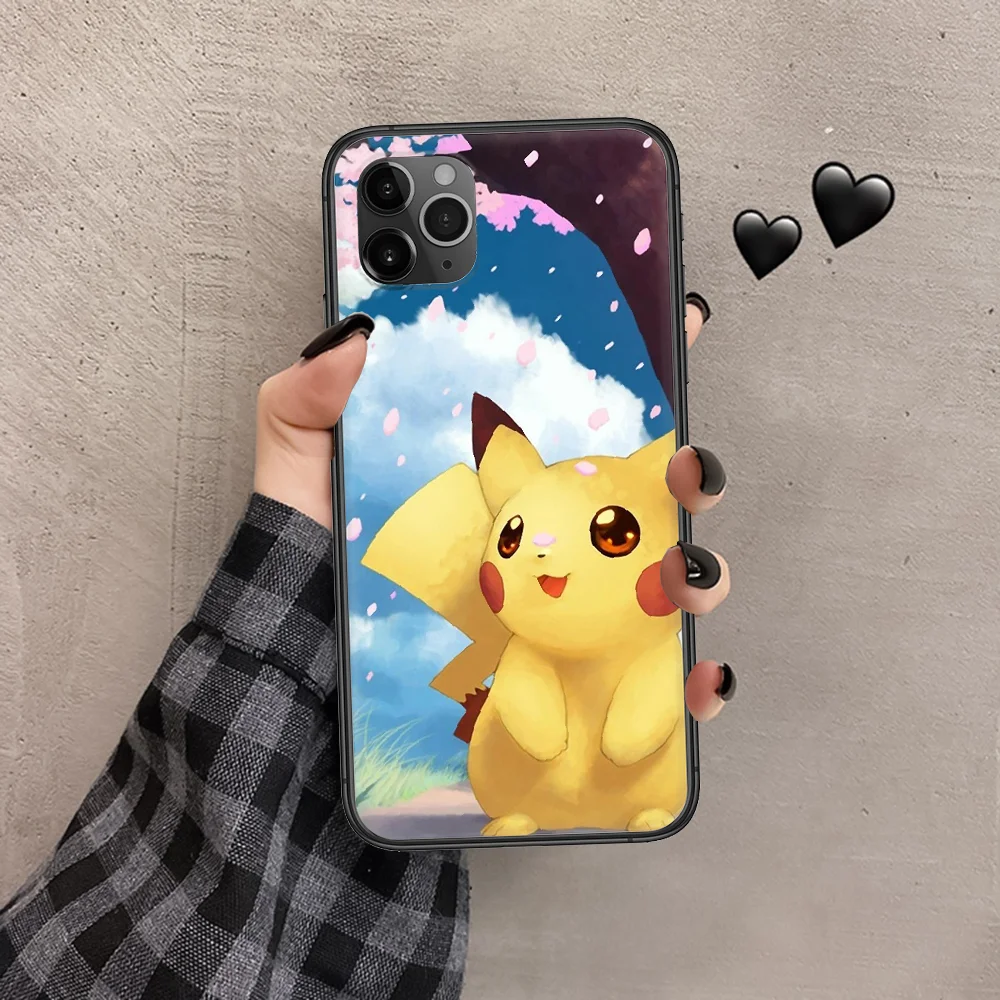 

Anime-Pikachus-Cute Phone Case Cover Hull For iphone 5 5s se 2 6 6s 7 8 12 mini plus X XS XR 11 PRO MAX black tpu Etui 3D prime