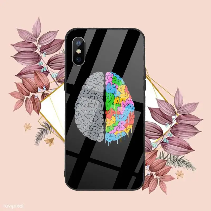 

Medical Brain Neurons Phone Case Tempered glass For iphone 6 6S 7 8 plus X XS XR 11 12 mini PRO MAX