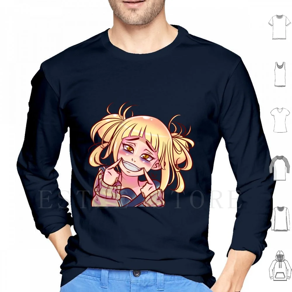 

Toga Himiko Smile Hoodies Long Sleeve Anime Toga Himiko Toga Toga Himiko Bnha Bokuno Hero Mha