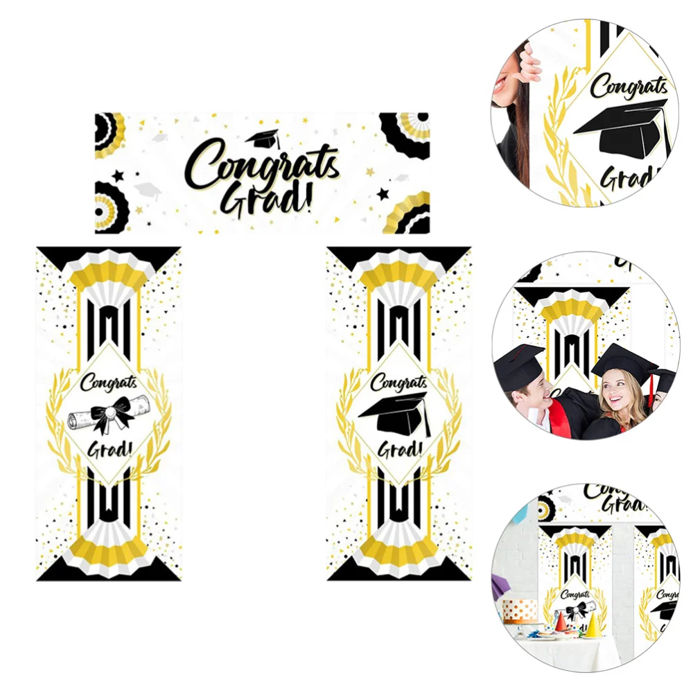 

1 Set Graduation Couplet Banner Party Door Hanging Adornment Decor Accessories