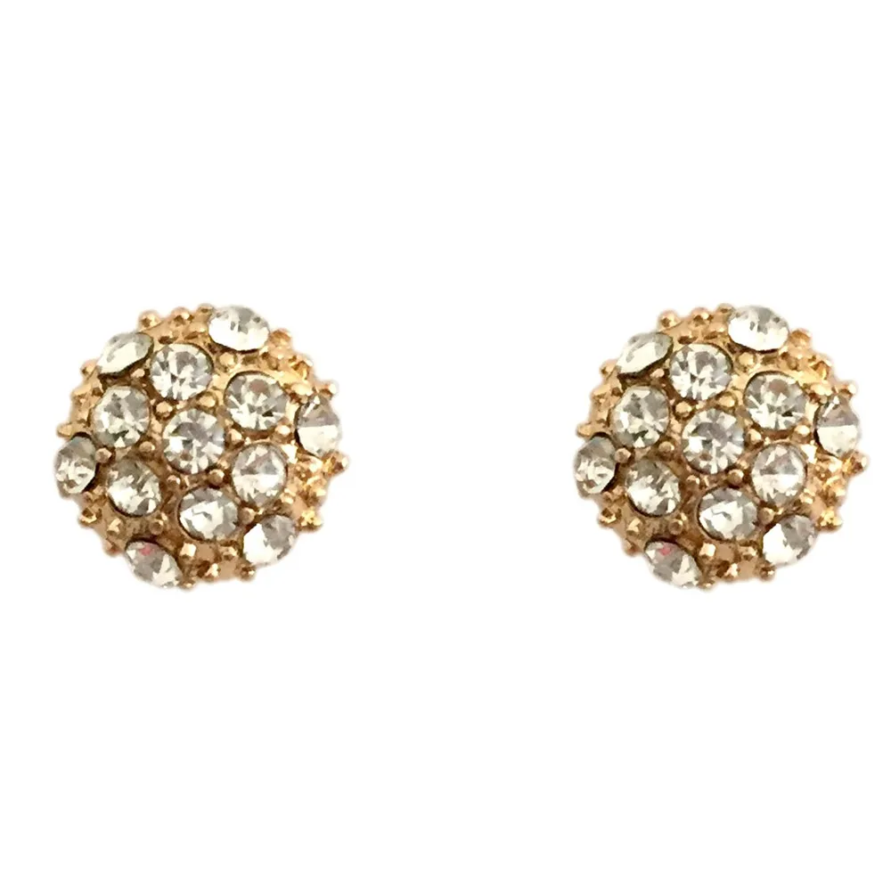 Милое милое маленькое ожерелье с кулоном в виде золотого шара кристаллами нежное