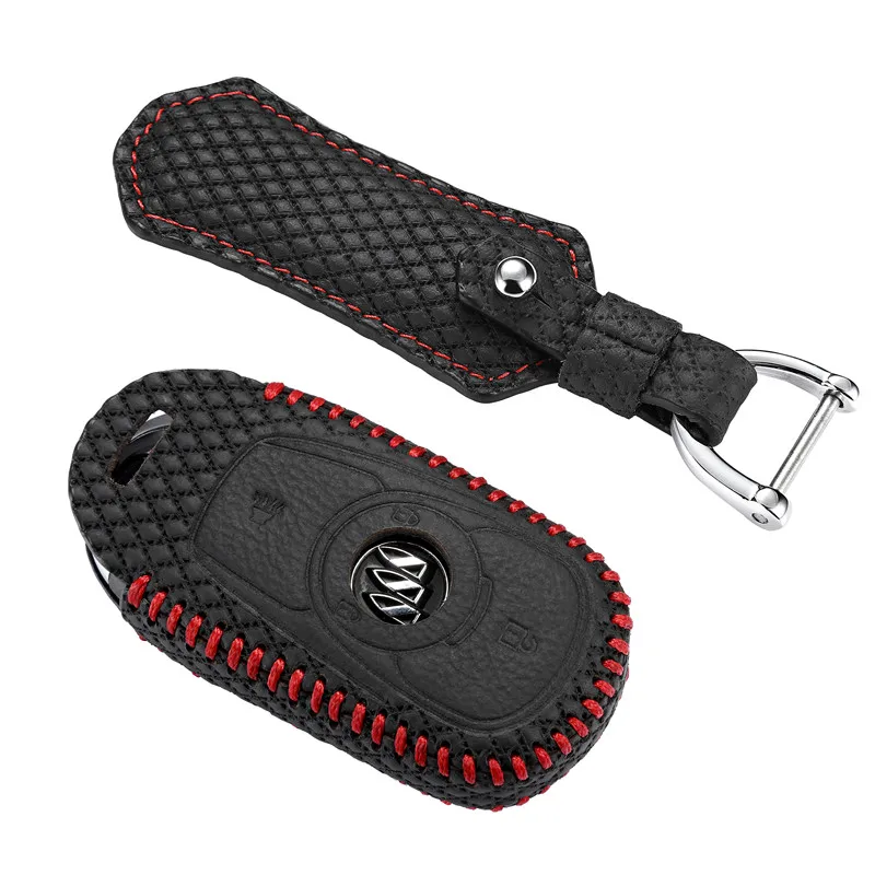 

luckeasy Leather Key Cover for Buick Envision 20T 2017 car holder case key3