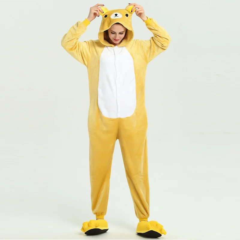 Кигуруми Единорог пижамы для взрослых животных Пикачу Onesie Для женщин Для мужчин пара зимний Пижамный костюм, ночная рубашка, фланелевые пижамы