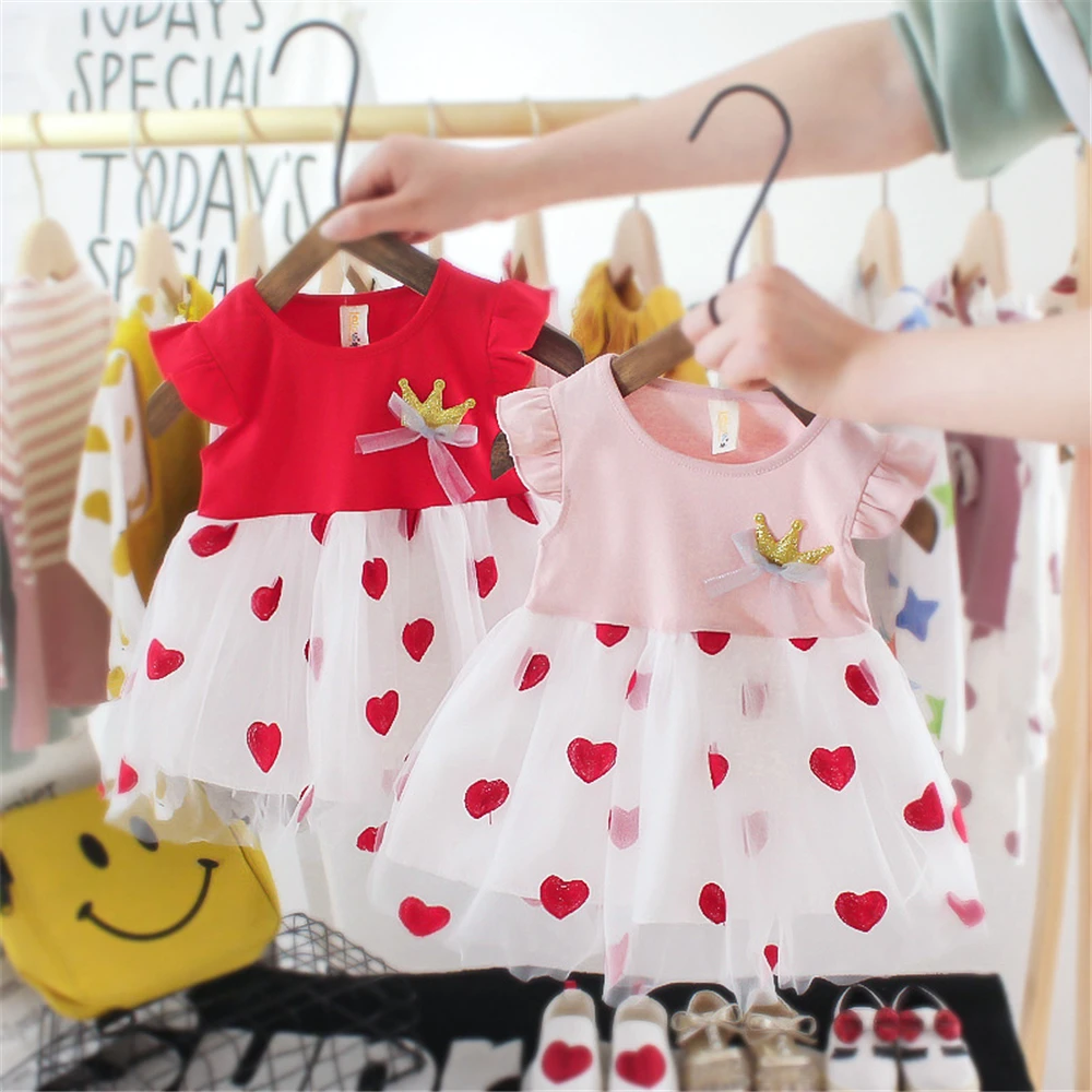 

Newborn Baby Girls Clothing Summer Infant Princess Birthday Wedding Party Mesh Tutu Dress Patchwork Infant Kids Dresses