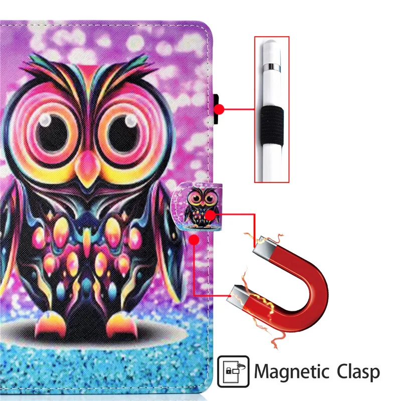 

Wekays For Coque Apple IPad Pro 10.5 inch Cartoon Owl Leather Flip Fundas Case For IPad Pro 10.5 " 2017 Tablet Cover Cases Shell