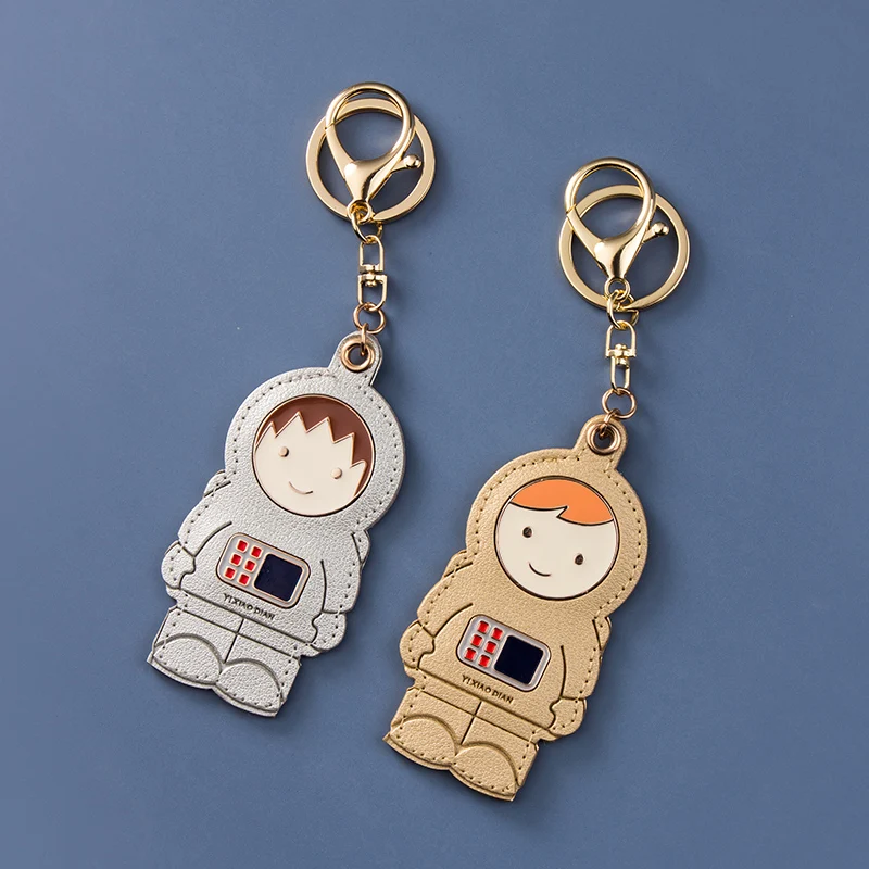 

High Quality Astronauts Luxurious Pu Keychain Car Keychain for Women Accessories Couple Pendant Charm Llaveros Originalese