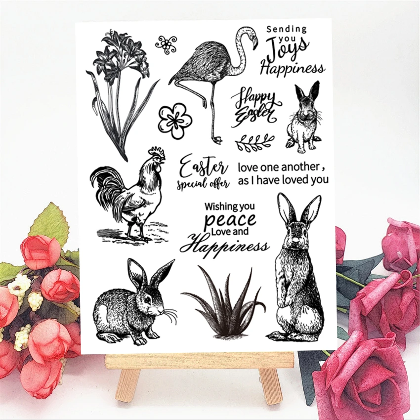 14x18 см с принтами кролика фермы прозрачный печать прозрачные наклейки