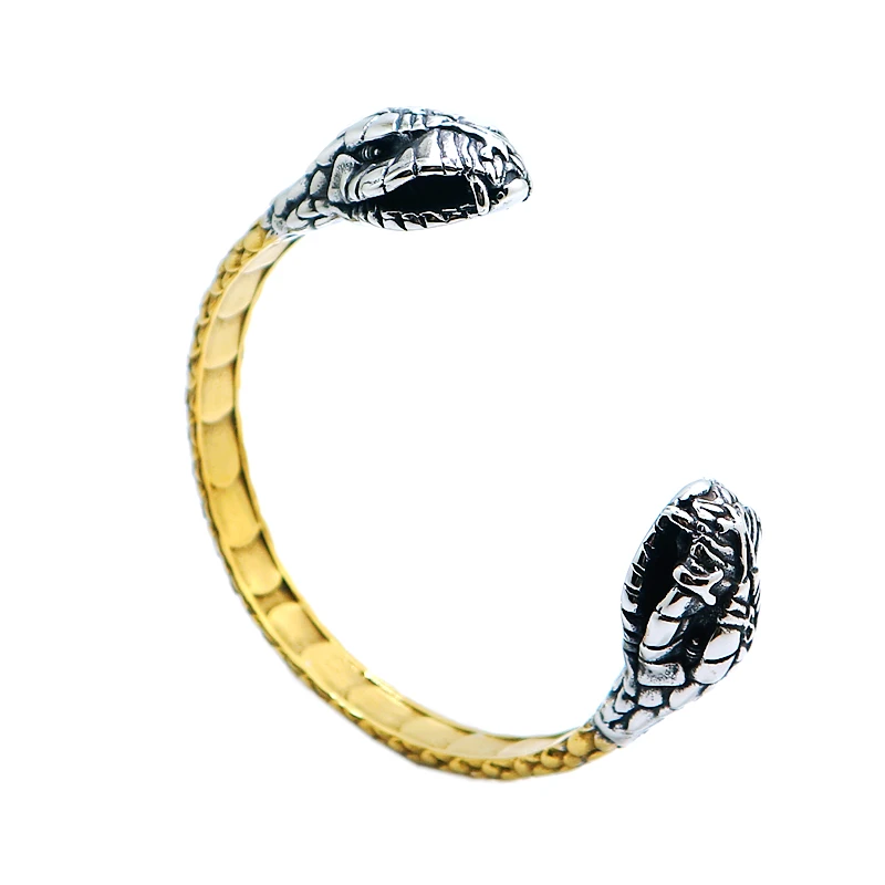 

Унисекс 316L нержавеющая сталь крутой Золотой Серебристый цвет регулируемый Змеиный браслет новейший