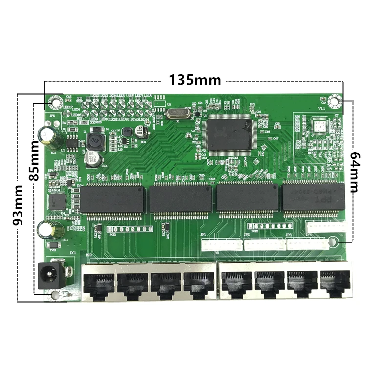 Промышленный модуль коммутатора Ethernet 8 портов неуправляемый 10/100 Мбит/с плата PCBA