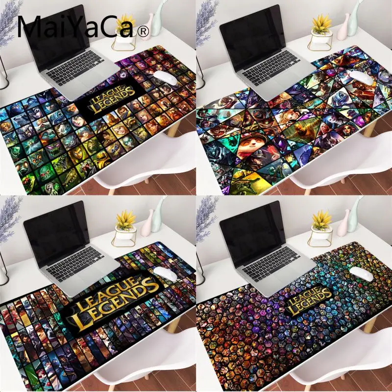 Резиновый коврик MaiYaCa Лига Легенд чемпионов для мыши игровой xl xxl 900x400 мм Lol dota2 cs