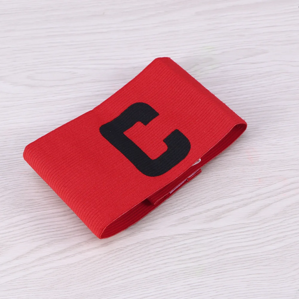 

Football Soccer Captain Armband Adjustable Soccer Rugby Basketball Player Bands (Red)