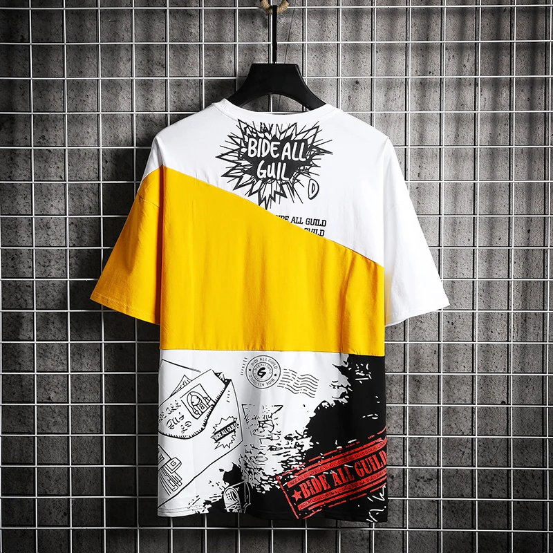 Мужская футболка в стиле хип хоп Liketkit свободная японском с коротким рукавом и