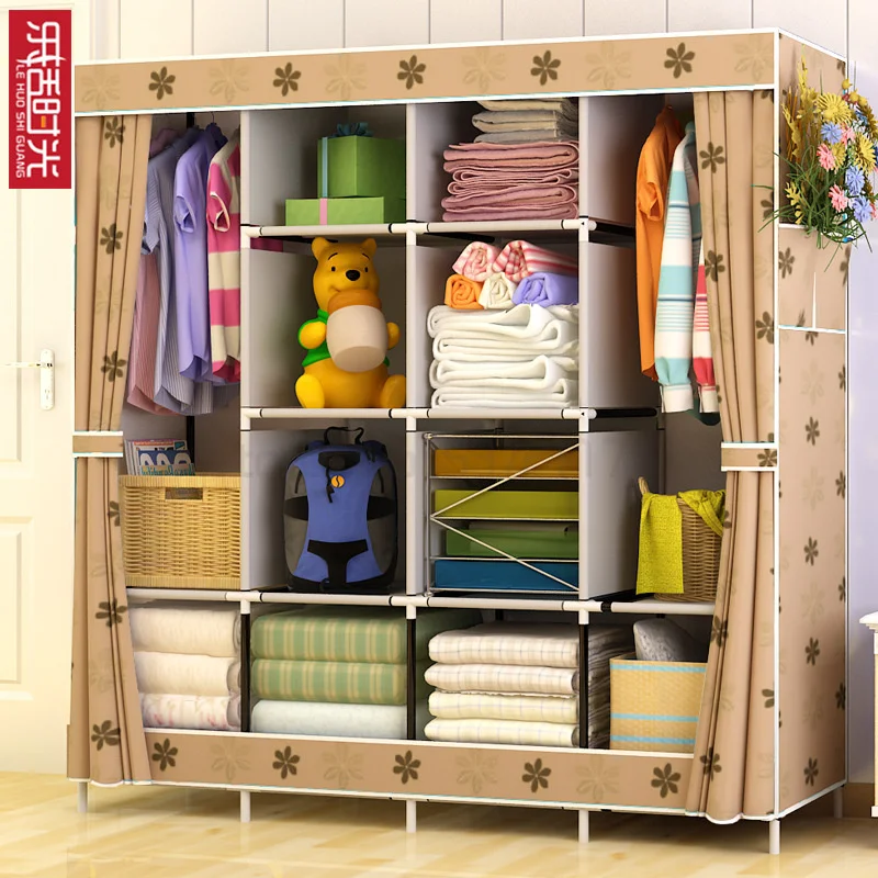 On Sale Moscow Stock Modern Simple Wardrobe Storage Cabinet DIY Assembly Easy Install Reinforcement Closet | Мебель