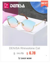 DENISA, градиентные солнцезащитные очки для девушек, модные очки, дизайн ноги, без оправы, женские солнцезащитные очки,, Uv400, синие оттенки для женщин, G99806