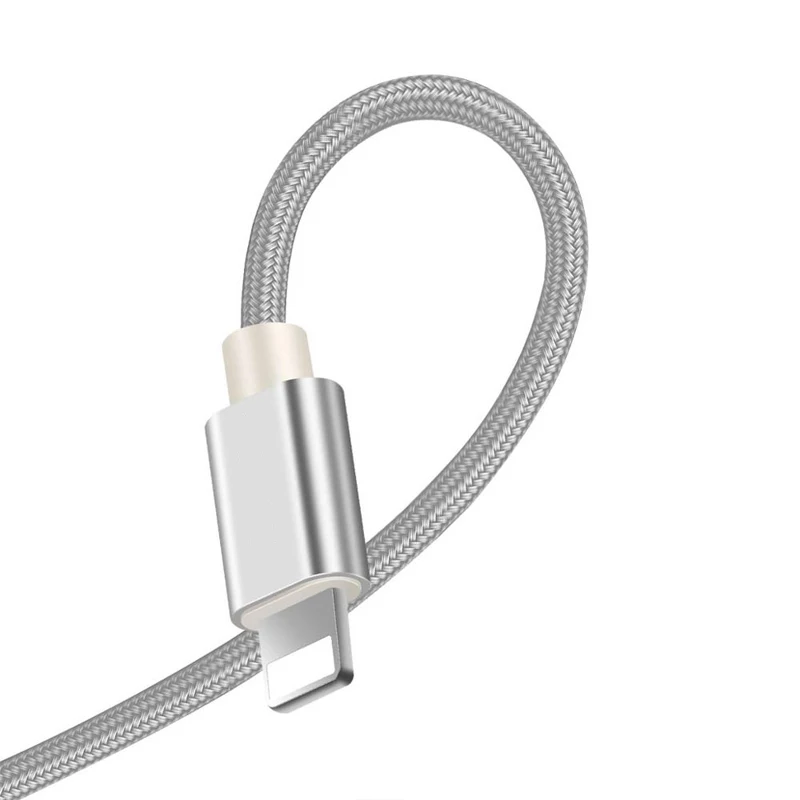 Silver Кабель USB для быстрой зарядки 3.1A для iPhone Xs max Xr X 8 7 6 plus 6s 5 s plus ipad mini, шнур для быстрой зарядки и передачи данных - Цвет: Silver