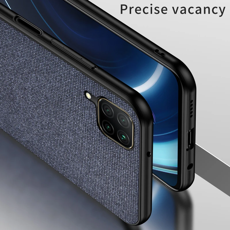 Чехол для Huawei P40 Lite тканевый силиконовый бампер Жесткий из поликарбоната чехлы