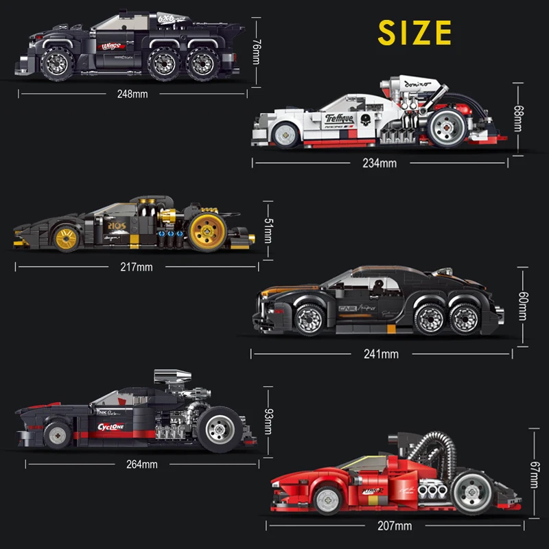 

650PCS Refitted Vehicle Cars Building Block Rally Racing Car Toys Kids Gift Technic Bricks For Children