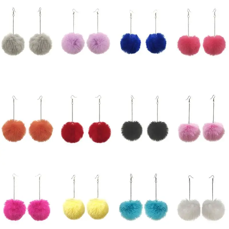 Зимние женские аксессуары 2020 модные милые меховые шарики с помпоном длинные