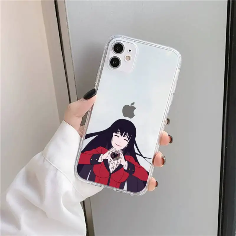

Kakegurui Jabami Yumeko Phone Case Transparent for iPhone 11 12 mini pro XS MAX 8 7 6 6S Plus X 5S SE 2020 XR