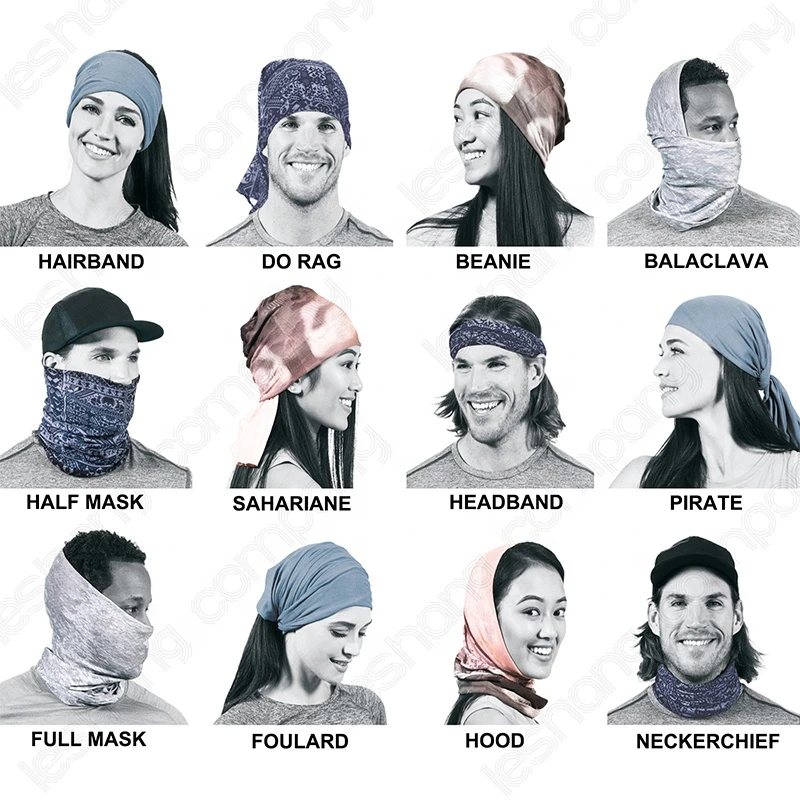 

Solid Neck Gaiter Tube Buff Bandana Scarf Black Balaclava Sport Headband Quick Drying Face Shield Cover Kominiarka Masque 50pcs