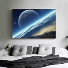 Ландшафтная Солнечная система, планеты, спутниковый Космос земля, Шелковые Плакаты, украшение детской спальни, бесплатная доставка
