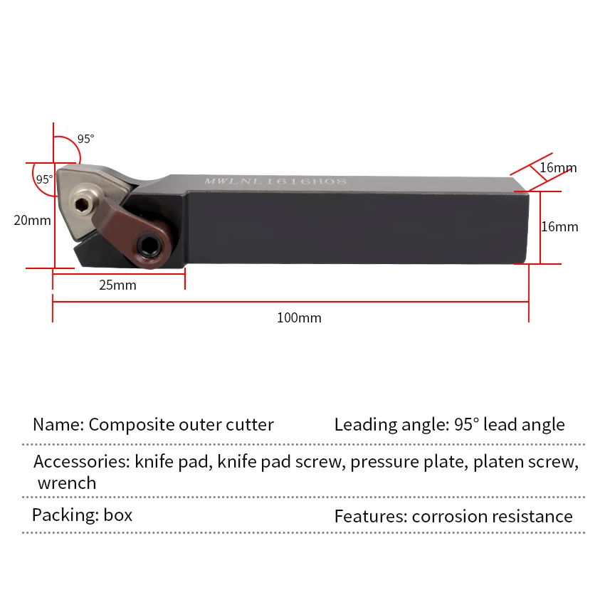 External Turning Tool Holder 95 Degree Boring Bar CNC Machine Accessories | Инструменты