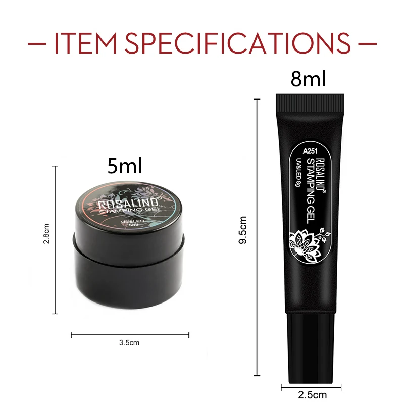 Гель-лак для стемпинга ROSALIND Гибридный гвоздь Полупостоянный цветной 5 мл