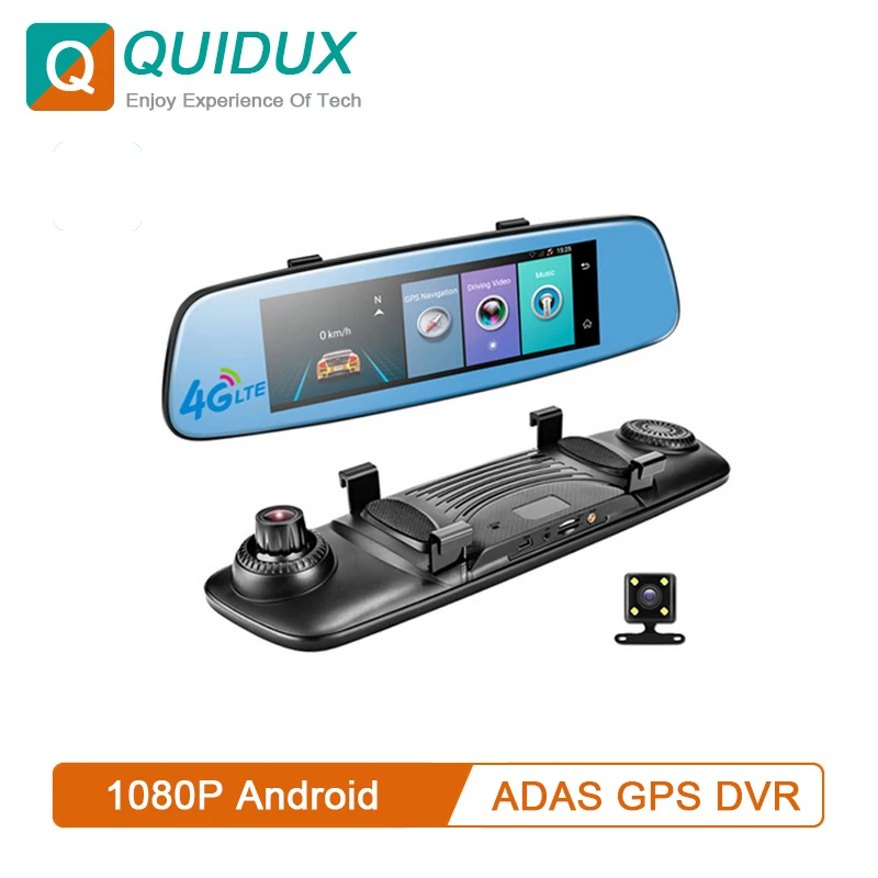 8 &quot4G Android ADAS DVRs с двойным объективом сенсорный экран зеркало заднего вида