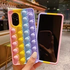 Pop Push it Bubble фиджет-игрушки чехол для OPPO A15 A15S A54 A53 A93 A12 A31 A9 2020 A5 2020 A5S A3S A59 A57 Reno 4F F5 F7 F9 F11