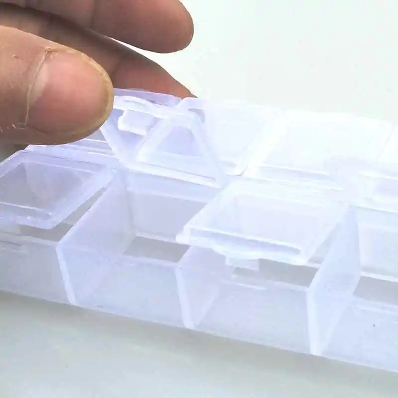 3 шт прозрачный пластиковый прямоугольник 10 отсек Коробка для хранения серьги