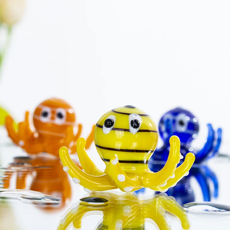 H& D 6 шт. ручной работы крошечная черепаха выдувное стекло Морской животных подарок декор Коллекционная Фигурка сады красочные аквариум орнамент